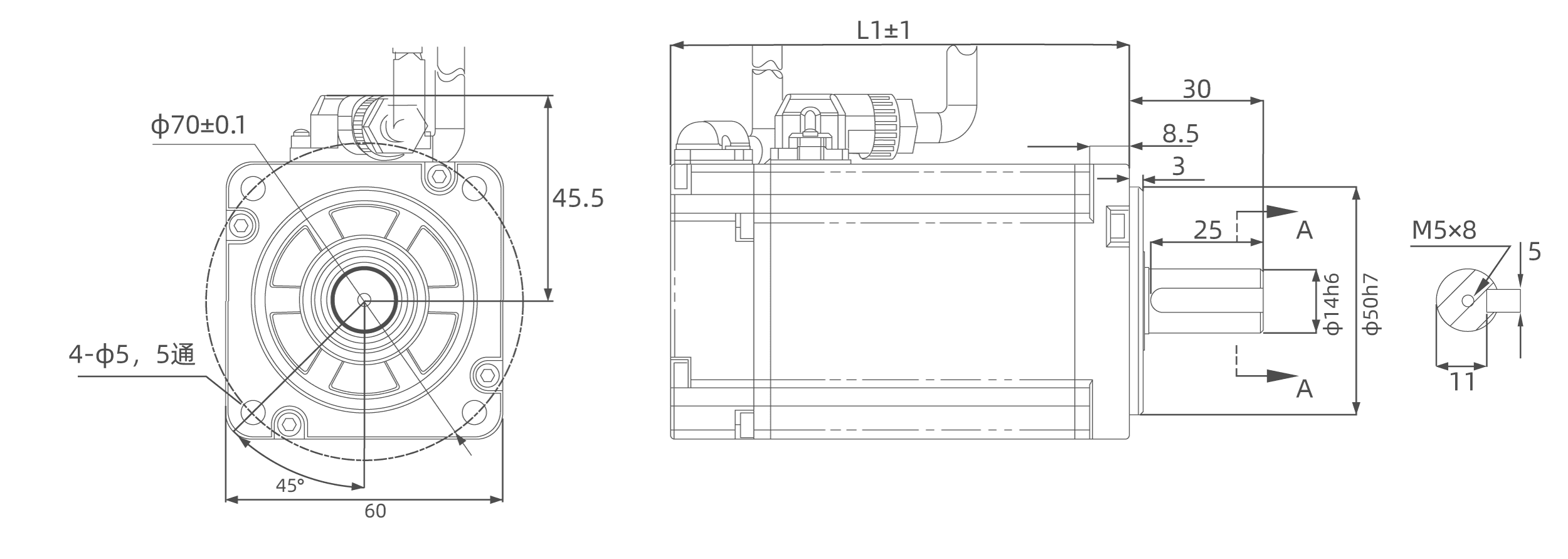 ขนาด 60HK-A01330-CS2B2-A