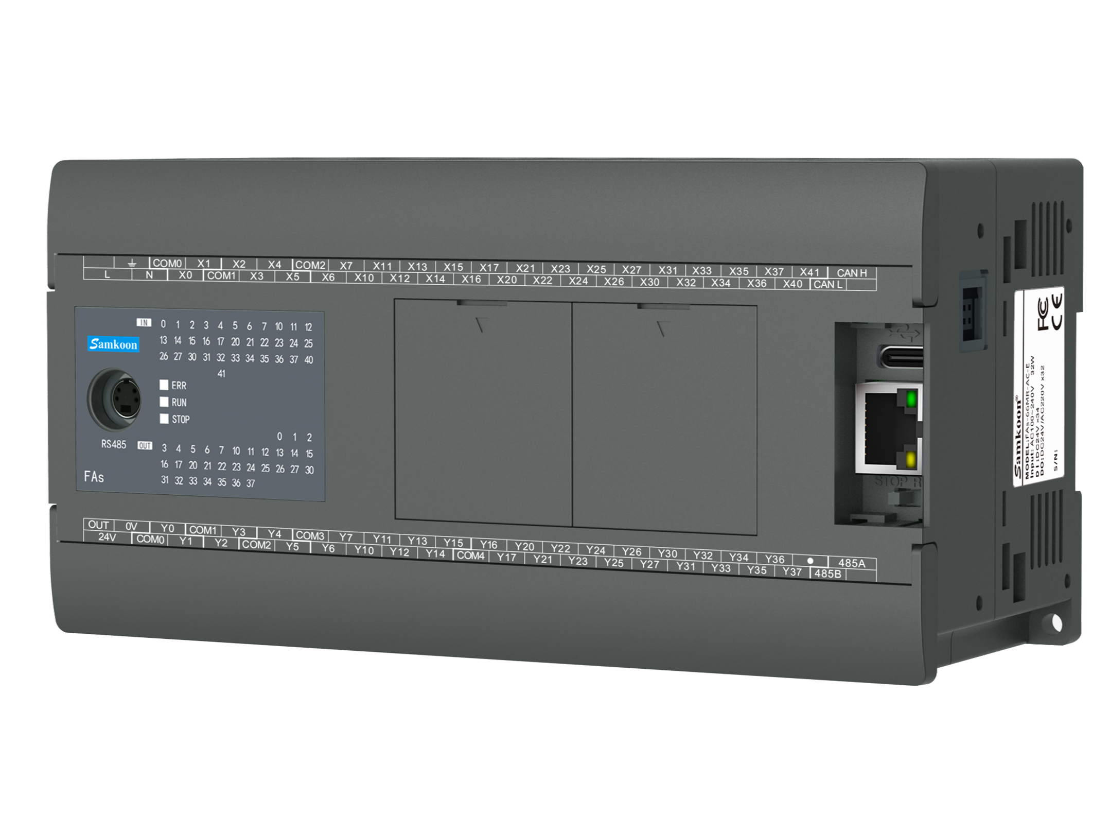 Fas Reley Module FAs-66MR-AC-E - PLC 66 I/O 220V AC Relay Output รองรับ Modbus RTU/RS485 ...